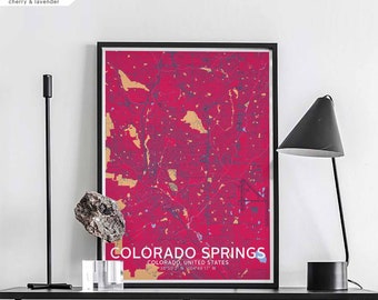 COLORADO SPRINGS Colorado USA map poster black white Hometown City Print Modern Home Decor Office Decoration Wall Art Dorm Bedroom Gift