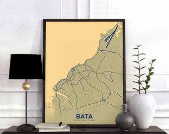 BATA Equatorial Guinea poster color Hometown City Print Modern Home Decor Office Decoration Wall Art Dorm Bedroom Gift