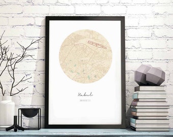 KABUL Afghanistan map poster wall decor design modern minimal nordic travel bedroom home art vintage retro dorm nursery housewarming