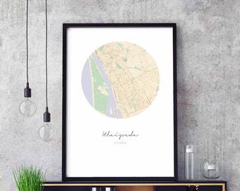 KLAIPEDA Lithuania map poster wall decor design modern minimal nordic travel bedroom home art vintage retro dorm nursery housewarming