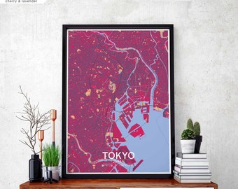 TOKYO Japan map poster black white Hometown City Print Modern Home Decor Office Decoration Wall Art Dorm Bedroom Gift