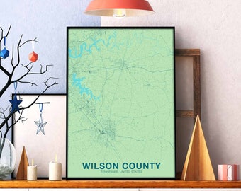 WILSON COUNTY Tennessee TN usa poster color Hometown City Print Modern Home Decor Office Decoration Wall Art Dorm Bedroom Gift