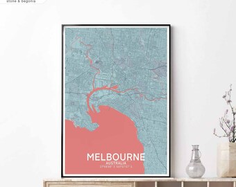 MELBOURNE Australia map poster black white Hometown City Print Modern Home Decor Office Decoration Wall Art Dorm Bedroom Gift