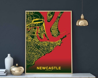 NEWCASTLE Australia poster color Hometown City Print Modern Home Decor Office Decoration Wall Art Dorm Bedroom Gift
