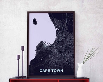 CAPE TOWN South Africa poster Hometown City Print Modern Home Decor Office Decoration Wall Art Dorm Bedroom Gift