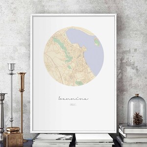 IOANNINA Griechenland Karte Poster Wanddekoration Design moderne minimalistische nordische Reisekunst Wandkunst Schlafzimmer Dekoration Geschenk Einweihungsparty
