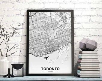 TORONTO Canada map poster Hometown City Print Modern Home Decor Office Decoration Wall Art Dorm Bedroom Gift
