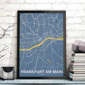 Póster de FRANKFURT AM MAIN Alemania en color, ciudad natal, impresión moderna, decoración del hogar, decoración de la oficina, arte de pared, dormitorio, regalo