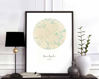 GUELPH Canada map poster wall decor design modern minimal nordic travel bedroom home art vintage retro dorm nursery housewarming
