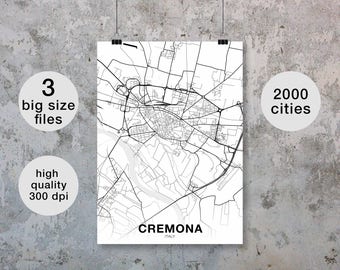 CREMONA Italy map poster Hometown City Print Modern Home Decor Office Decoration Wall Art Dorm Bedroom Gift