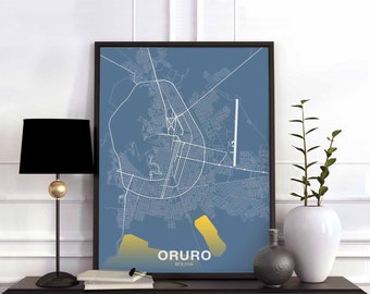 ORURO Bolivia  poster color Hometown City Print Modern Home Decor Office Decoration Wall Art Dorm Bedroom Gift