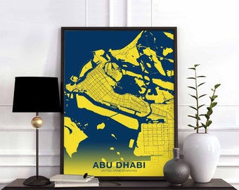 ABU DHABI United Arab Emirates poster color Hometown City Print Modern Home Decor Office Decoration Wall Art Dorm Bedroom Gift