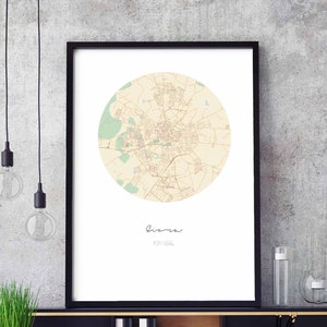 EVORA Portugal map poster wall decor design modern minimal nordic travel bedroom home art vintage retro dorm nursery housewarming