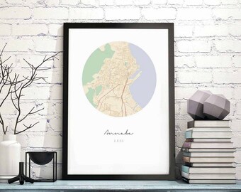 ANNABA Algeria map poster wall decor design modern minimal nordic travel bedroom home art vintage retro dorm nursery housewarming