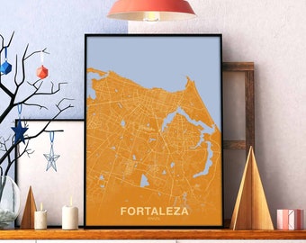 FORTALEZA Brazil poster color Hometown City Print Modern Home Decor Office Decoration Wall Art Dorm Bedroom Gift