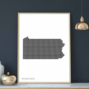 PENNSYLVANIA Landkarte Poster schwarz weiß Landkarte moderne Wand Kunst Design Wandkunst Geschenk Design schweizerisch skandinavisch neu