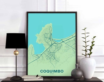 COQUIMBO Chile poster color Hometown City Print Modern Home Decor Office Decoration Wall Art Dorm Bedroom Gift