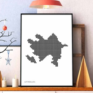 Aserbaidschan Landkarte Poster schwarz weiß Landkarte Design moderne Wand Kunst skandinavisch skandinavisch Reise Schlafzimmer