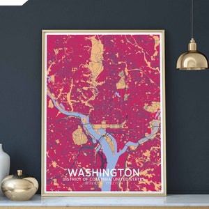 WASHINGTON DC Karte Poster schwarz weiß Hometown City Druck Modernes Wohndekor Büro Dekoration Wand Kunst Wohnheim Schlafzimmer Geschenk