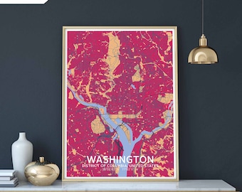 WASHINGTON DC usa map poster black white Hometown City Print Modern Home Decor Office Decoration Wall Art Dorm Bedroom Gift