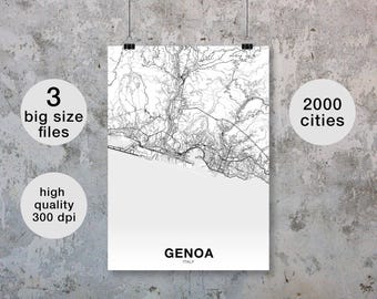 GENOA Italy map poster Hometown City Print Modern Home Decor Office Decoration Wall Art Dorm Bedroom Gift