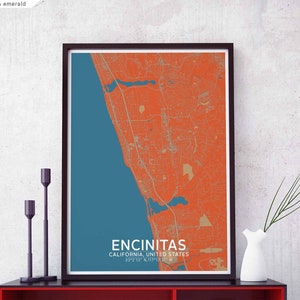 ENCINITAS California USA map poster black white Hometown City Print Modern Home Decor Office Decoration Wall Art Dorm Bedroom Gift