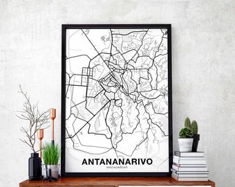 ANTANANARIVO Madagascar map poster Hometown City Print Modern Home Decor Office Decoration Wall Art Dorm Bedroom Gift