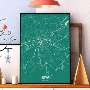 SPA Belgien Poster Farbe Hometown City Print Modernes Wohnkultur Büro Dekoration Wand Kunst Wohnheim Schlafzimmer Geschenk