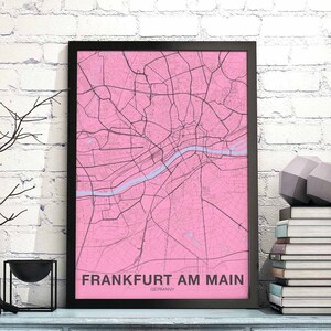 Póster de FRANKFURT AM MAIN Alemania en color, ciudad natal, impresión moderna, decoración del hogar, decoración de la oficina, arte de pared, dormitorio, regalo