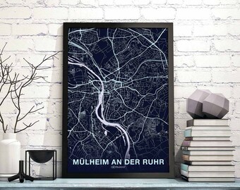 MULHEIM An Der RUHR  Germany poster color Hometown City Print Modern Home Decor Office Decoration Wall Art Dorm Bedroom Gift