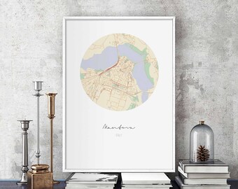 MANTOVA Italy map poster wall decor design modern minimal nordic travel bedroom home art vintage retro dorm nursery housewarming
