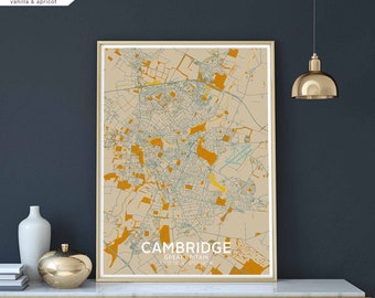 CAMBRIDGE Great Britain map poster black white Hometown City Print Modern Home Decor Office Decoration Wall Art Dorm Bedroom Gift