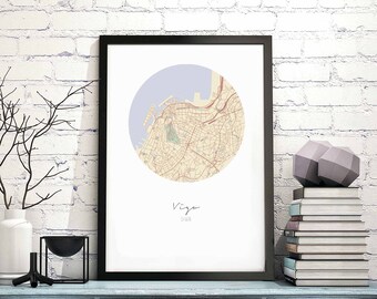 VIGO Spain map poster wall decor design modern minimal nordic travel bedroom home art vintage retro dorm nursery housewarming