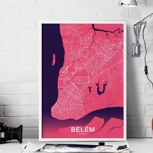 BELEM Brasilien Karte Poster Farbe Heimatstadt Stadt Druck Modernes Wohnkultur Büro Dekoration Wand Kunst Wohnheim Schlafzimmer Geschenk