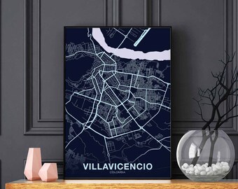 VILLAVICENCIO Colombia poster color Hometown City Print Modern Home Decor Office Decoration Wall Art Dorm Bedroom Gift