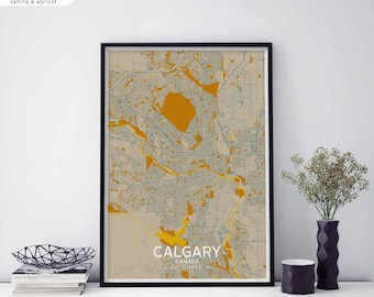 CALGARY Canada map poster black white Hometown City Print Modern Home Decor Office Decoration Wall Art Dorm Bedroom Gift