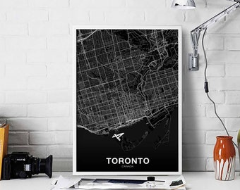 TORONTO Canada map poster black white Hometown City Print Modern Home Decor Office Decoration Wall Art Dorm Bedroom Gift