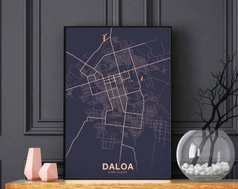 DALOA Ivory Coast map poster color Hometown City Print Modern Home Decor Office Decoration Wall Art Dorm Bedroom Gift