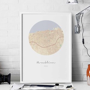 HERAKLION Griechenland Landkarte Plakat Wanddekoration Design moderne minimalistische nordische Reisekunst Wandkunst Schlafzimmer Dekoration Geschenk Einweihungsparty