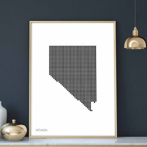 NEVADA US State Landkarte minimalistisch schwarz weiss Landkarte Dekor Design modern schweizerisch skandinavisch Einweihungsparty