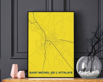 ST-MICHEL-de-L'ATTALAYE Haiti map poster color Hometown City Print Modern Home Decor Office Decoration Wall Art Dorm Bedroom Gift