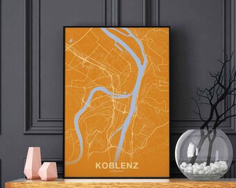 KOBLENZ Germany poster color Hometown City Print Modern Home Decor Office Decoration Wall Art Dorm Bedroom Gift
