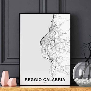 REGGIO CALABRIA Italy map poster Hometown City Print Modern Home Decor Office Decoration Wall Art Dorm Bedroom Gift