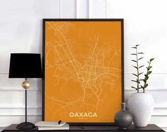 OAXACA Mexico map poster color Hometown City Print Modern Home Decor Office Decoration Wall Art Dorm Bedroom Gift art