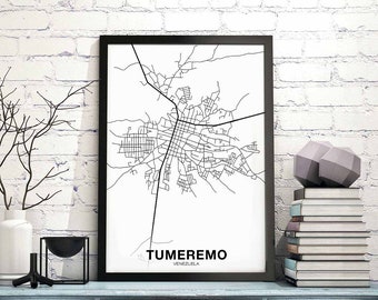 TUMEREMO Venezuela map poster Hometown City Print Modern Home Decor Office Decoration Wall Art Dorm Bedroom Gift