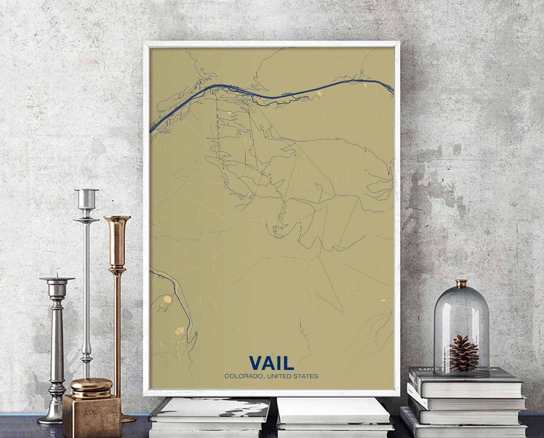 Map Vail Color VAIL Colorado CO USA mapa póster color Ciudad natal Imprimir Decoración ...
