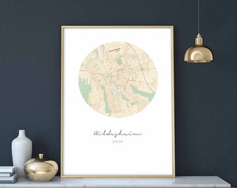 HILDESHEIM Germany map poster wall decor design modern minimal nordic travel bedroom home art vintage retro dorm nursery housewarming