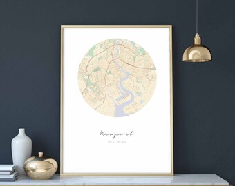 NEWPORT Great Britain UK map poster wall decor design modern minimal nordic travel bedroom home art vintage retro dorm nursery