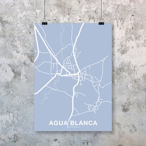 Custom AGUA BLANCA Guatemala Karte Poster schwarz weiß Hometown City Druck Moderne Wohnkultur Büro Dekoration Wand Kunst Wohnheim Schlafzimmer Geschenk