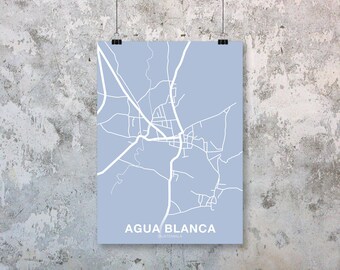 Custom AGUA BLANCA Guatemala map poster black white Hometown City Print Modern Home Decor Office Decoration Wall Art Dorm Bedroom Gift